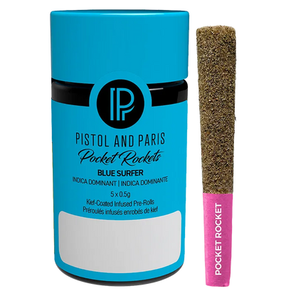 Pistol and Paris 2.5 g Pocket Rockets Blue Surfer Infused PR 5 x 0.5 g Pre-Rolls