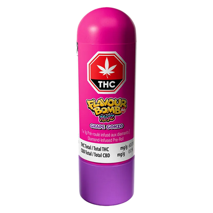 Nugz 1 g Flavour Bomb 60 Grape Gonzo Diamond Infused PR 1 x 1 g Pre-Rolls