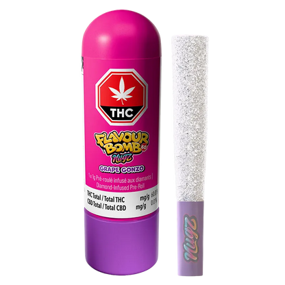 Nugz 1 g Flavour Bomb 60 Grape Gonzo Diamond Infused PR 1 x 1 g Pre-Rolls