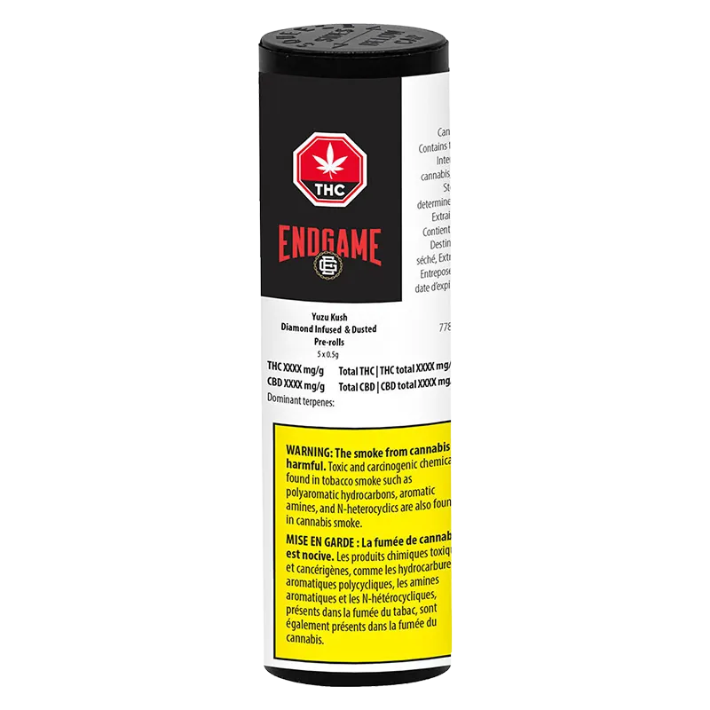 Endgame 2.5 g Hard Hitters Yuzu Kush Diamond Infused PR 5 x 0.5 g Pre-Rolls