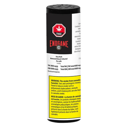 Endgame 2.5 g Hard Hitters Yuzu Kush Diamond Infused PR 5 x 0.5 g Pre-Rolls