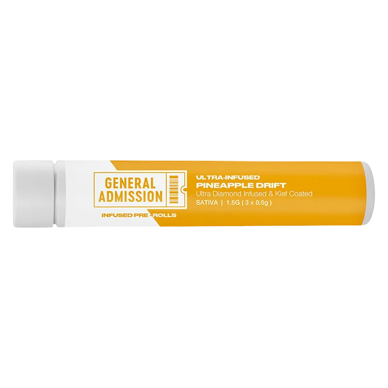 General Admission 1.5 g Pineapple Drift Diamond Infused PR 3 x 0.5 g Pre-Rolls
