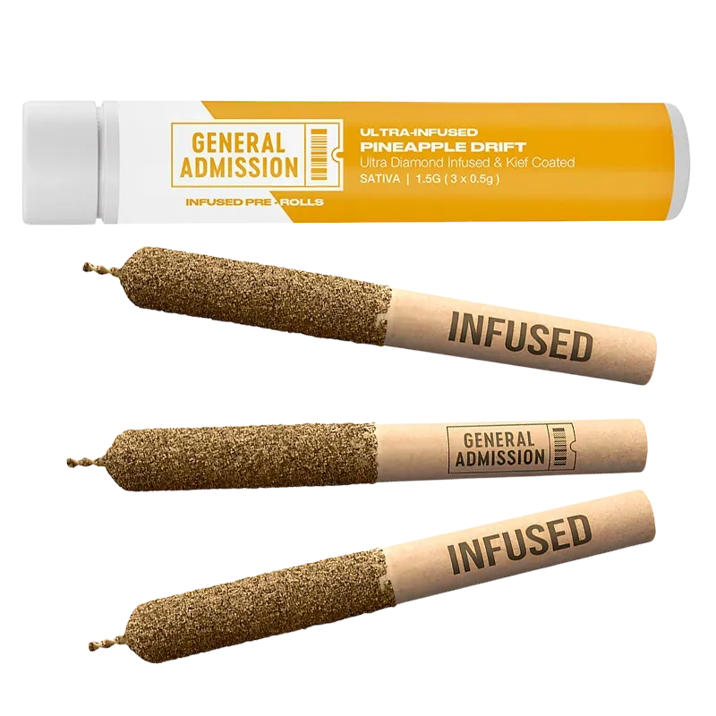 General Admission 1.5 g Pineapple Drift Diamond Infused PR 3 x 0.5 g Pre-Rolls