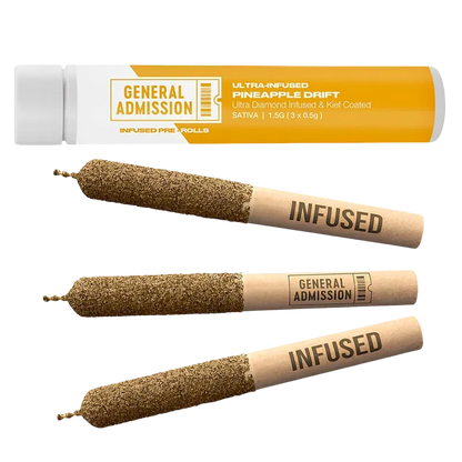 General Admission 1.5 g Pineapple Drift Diamond Infused PR 3 x 0.5 g Pre-Rolls