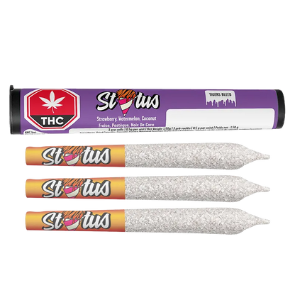 Status 1.5 g Tigers Bleed Liquid DIamond Infused PR 3 x 0.5 g Pre-Rolls