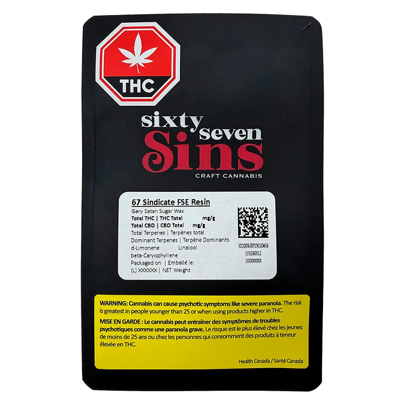 Sixty Seven Sins 1 g 67 Sindicate - Gary Satan Sugar Wax Concentrates