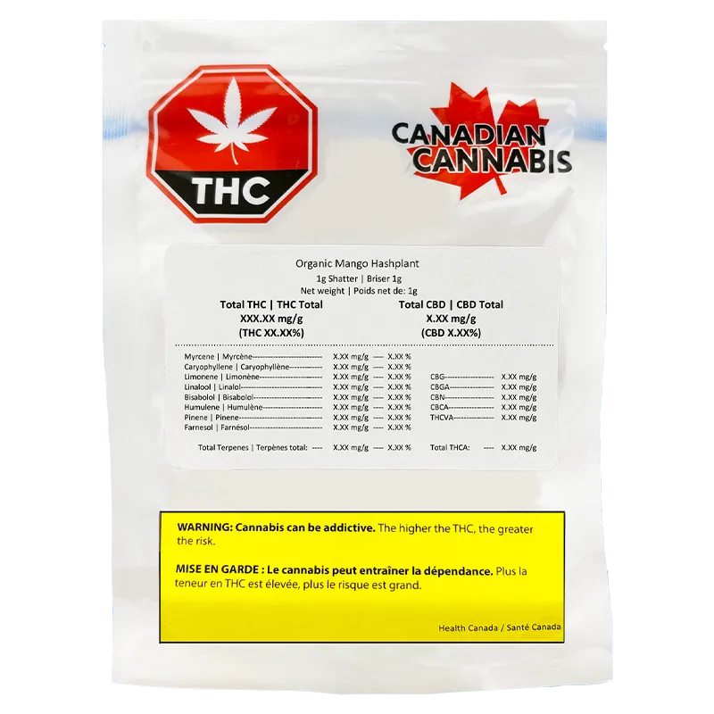 Canadian Cannabis 1 g Mango Hashplant Concentrates