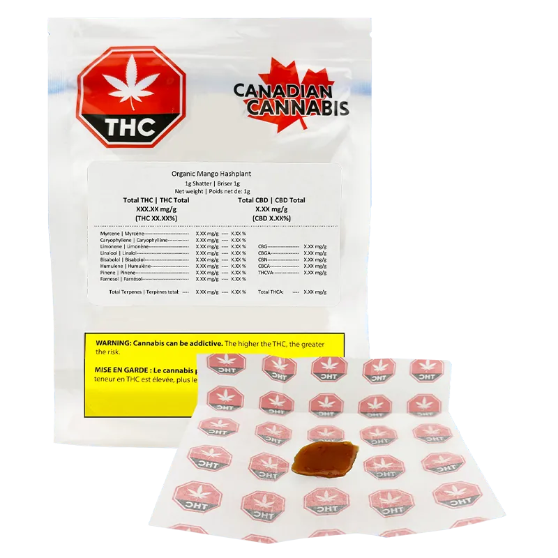 Canadian Cannabis 1 g Mango Hashplant Concentrates