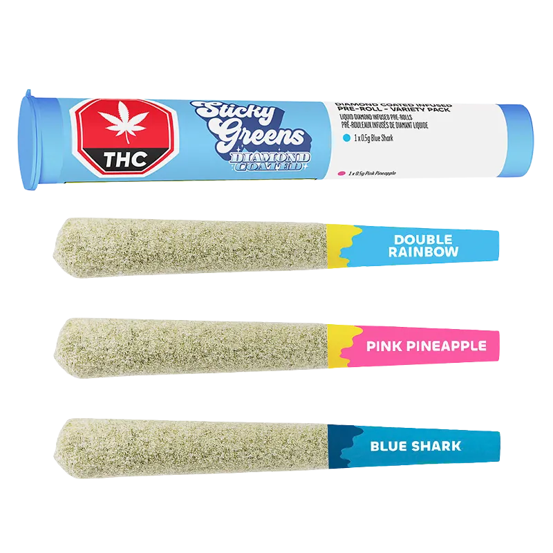 Sticky Greens 1.5 g Diamond Coated Variety Pack Pre-Rolls