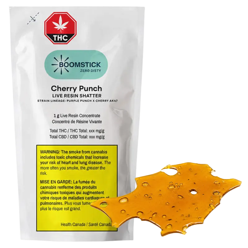 Boomstick 1 g Cherry Punch Live Resin Shatter Concentrates