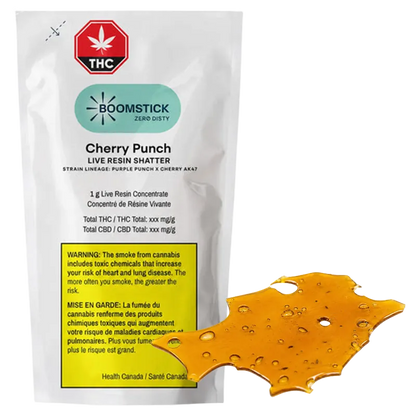 Boomstick 1 g Cherry Punch Live Resin Shatter Concentrates