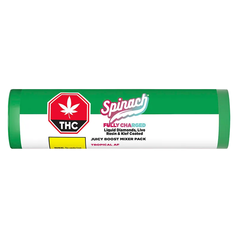 Spinach Fully Charged 1.5 g Juicy Boost Mixer Pack Infused PR 3 x 0.5 g Pre-Rolls