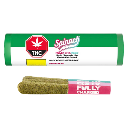 Spinach Fully Charged 1.5 g Juicy Boost Mixer Pack Infused PR 3 x 0.5 g Pre-Rolls