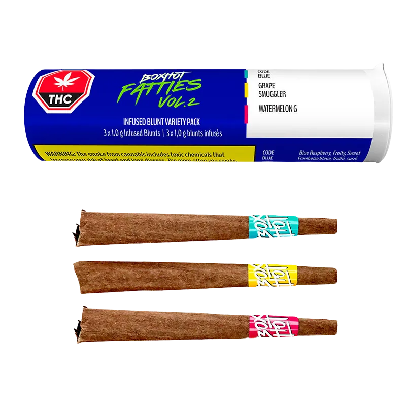 Boxhot 3 g Fatties Vol.2 Infused Blunt PR 3 x 1 g Pre-Rolls