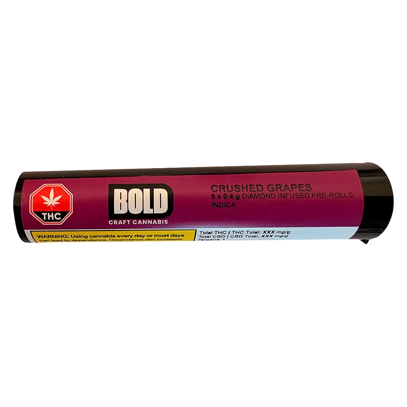 BOLD 2 g Crushed Grapes Infused PR 5 x 0.4 g Pre-Rolls
