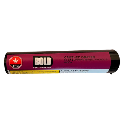 BOLD 2 g Crushed Grapes Infused PR 5 x 0.4 g Pre-Rolls