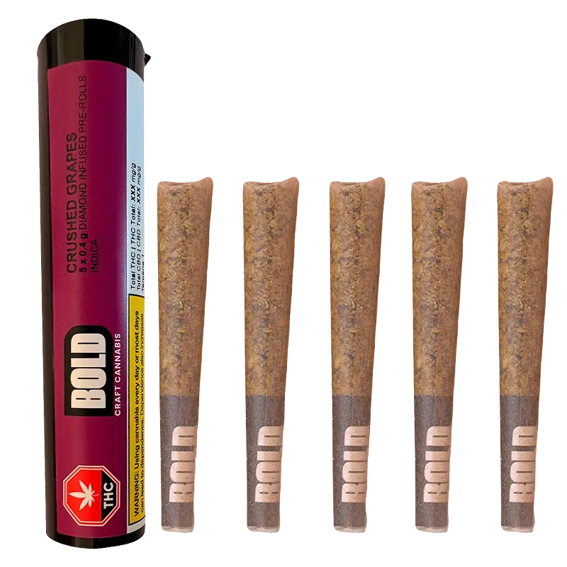 BOLD 2 g Crushed Grapes Infused PR 5 x 0.4 g Pre-Rolls