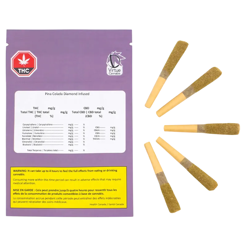 Virtue Cannabis 2.5 g Grapple Infused PR 5 x 0.5 g Pre-Rolls