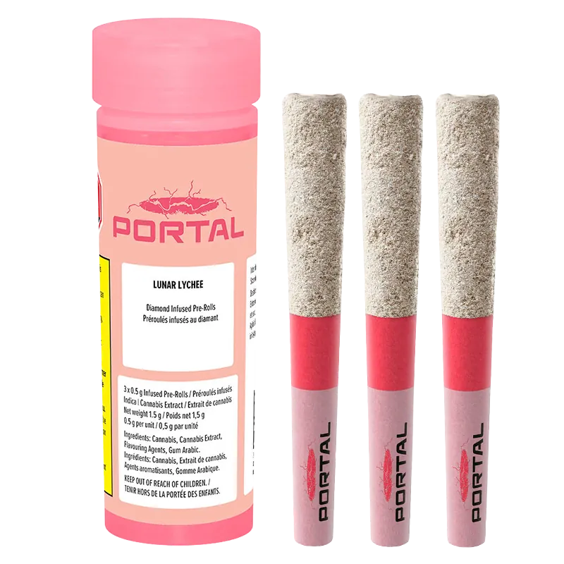 Portal 1.5 g Lunar Lychee Diamond Infused PR 3 x 0.5 g Pre-Rolls