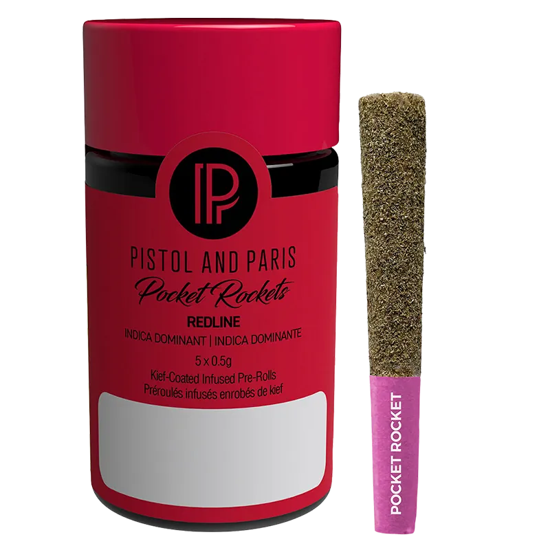 Pistol and Paris 2.5 g Pocket Rockets Redline Infused PR 5 x 0.5 g Pre-Rolls