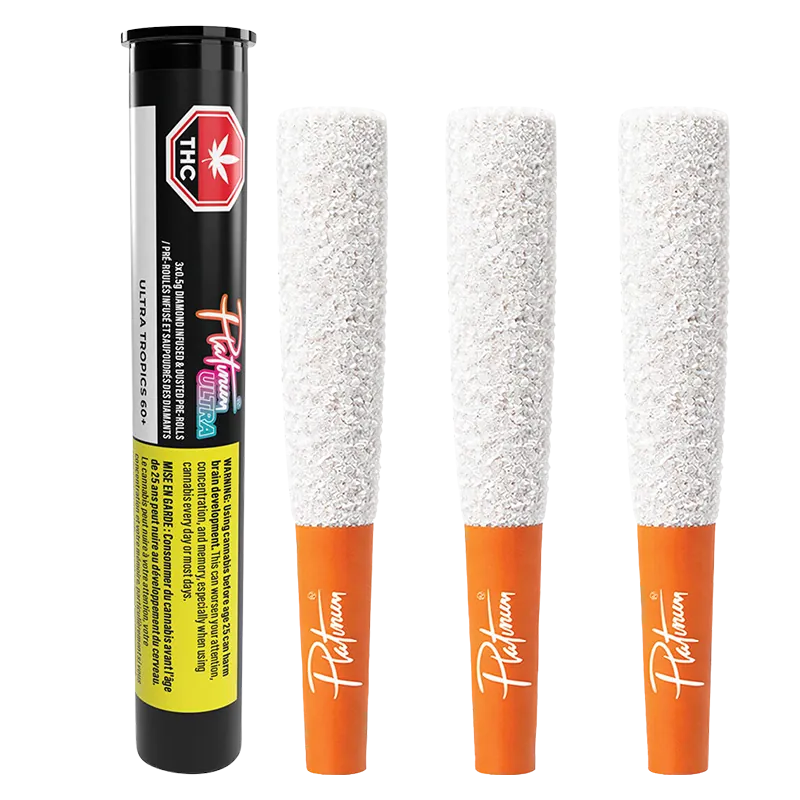 Platinum 1.5 g Ultra Tropics Diamond Infused PR 3 x 0.5 g Pre-Rolls