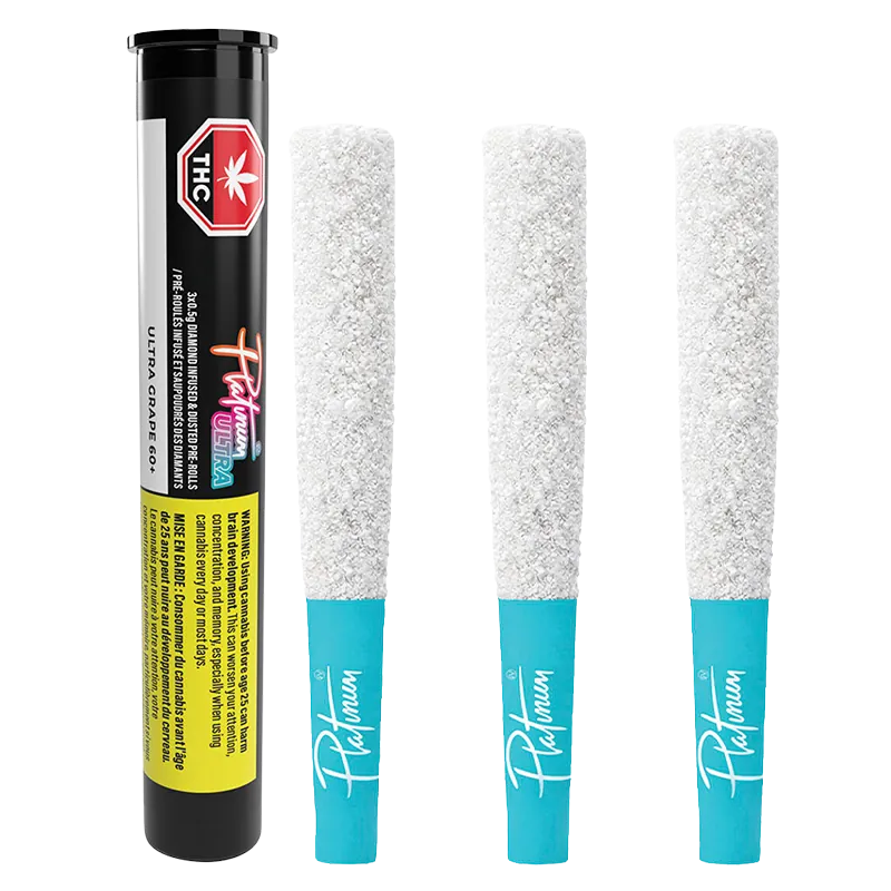 Platinum 1.5 g Ultra Grape Diamond Infused PR 3 x 0.5 g Pre-Rolls