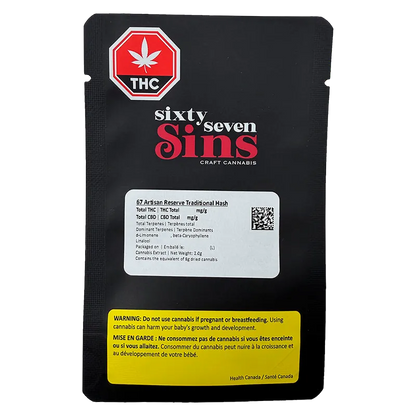 Sixty Seven Sins 2 g 67 Artisan Reserve Traditional Hash Concentrates