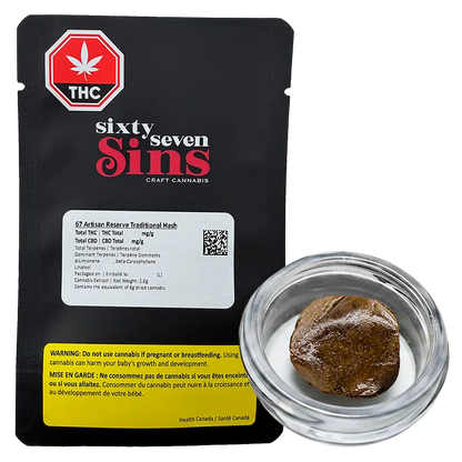 Sixty Seven Sins 2 g 67 Artisan Reserve Traditional Hash Concentrates