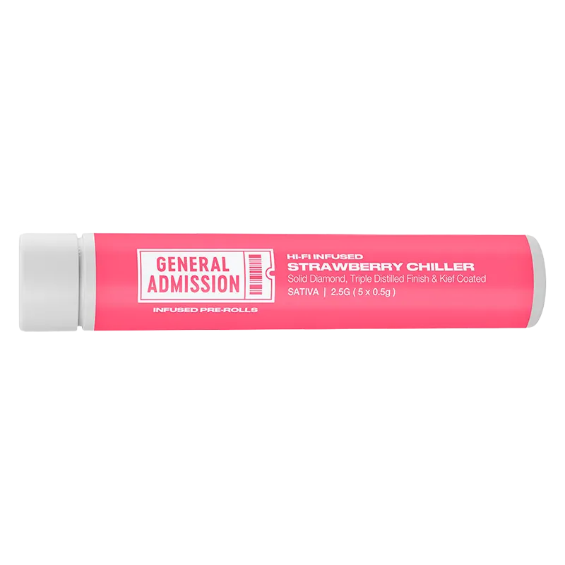 General Admission 2.5 g Strawberry Chiller Hi-Fi Diamond Infused PR 5 x 0.5 g Pre-Rolls