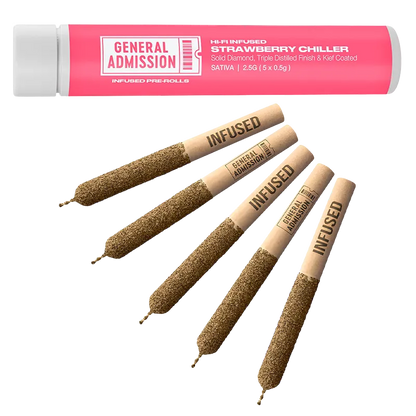 General Admission 2.5 g Strawberry Chiller Hi-Fi Diamond Infused PR 5 x 0.5 g Pre-Rolls
