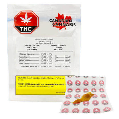 Canadian Cannabis 1 g Thunder Zkittlez Shatter Concentrates