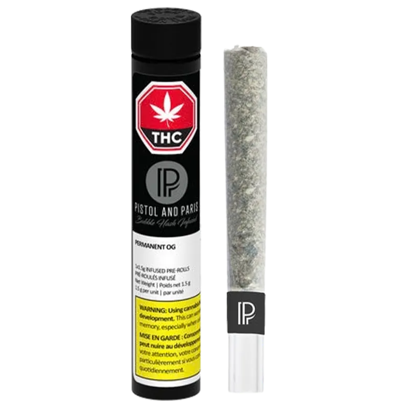 Pistol and Paris 1.5 g Permanent OG Bubble Hash Infused PR 1 x 1.5 g Pre-Rolls