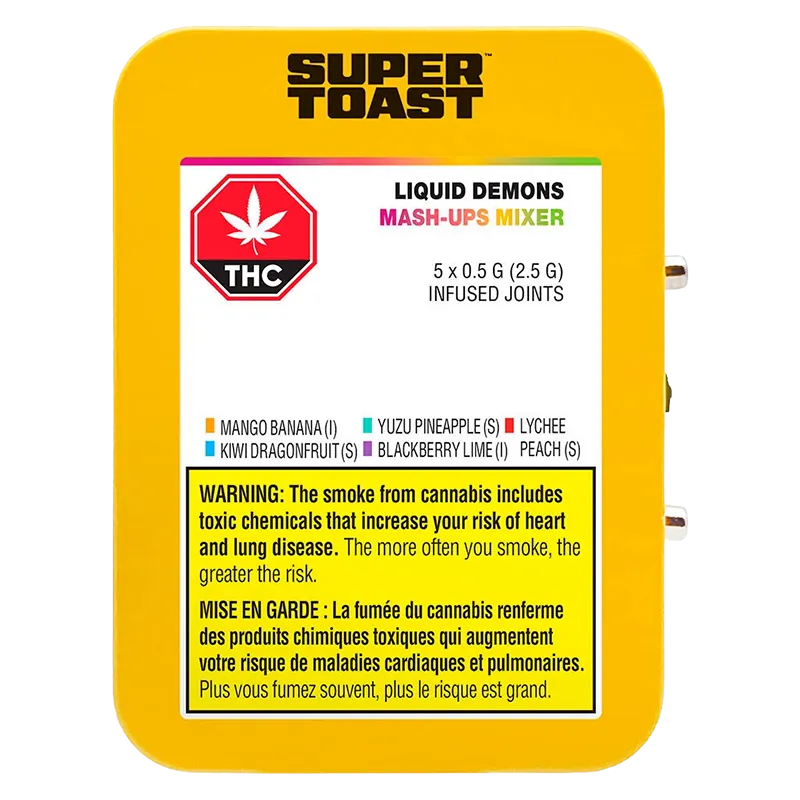 Super Toast 2.5 g Liquid Demons Mash-Ups Mixer Infused PR 5 x 0.5 g Pre-Rolls