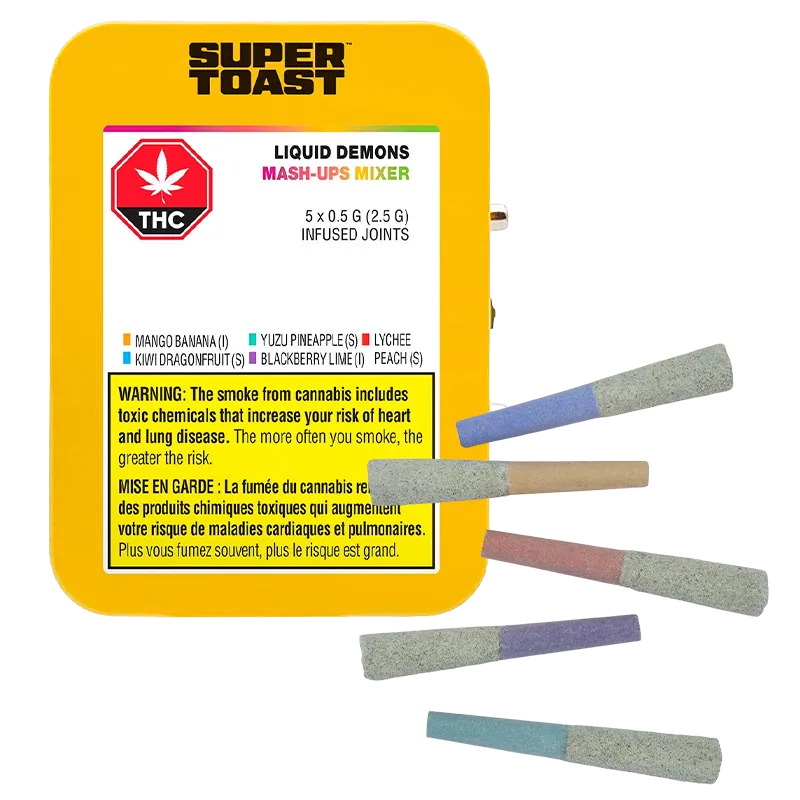 Super Toast 2.5 g Liquid Demons Mash-Ups Mixer Infused PR 5 x 0.5 g Pre-Rolls