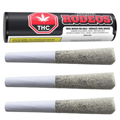 3Saints 1.5 g Kush Cks Rodeos Triple Infused PR 3 x 0.5 g Pre-Rolls