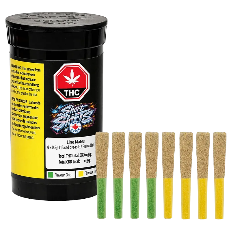 High Stick 2.4 g Short Shifts Linemates Infused PR 8 x 0.3 g Pre-Rolls