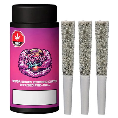 Vibe 1.8 g Vapor Waves Diamond Coated Infused PR 3 x 0.6 g Pre-Rolls
