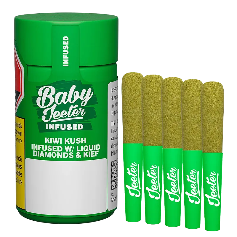 Pre-Rolls 2.5 g Baby Jeeter Kiwi Kush Infused PR 5 x 0.5 g Jeeter