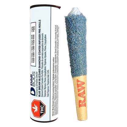 Dab Bods 1.8 g Blue Dream Blizzard Diamond Coated Infused PR 3 x 0.6 g Pre-Rolls