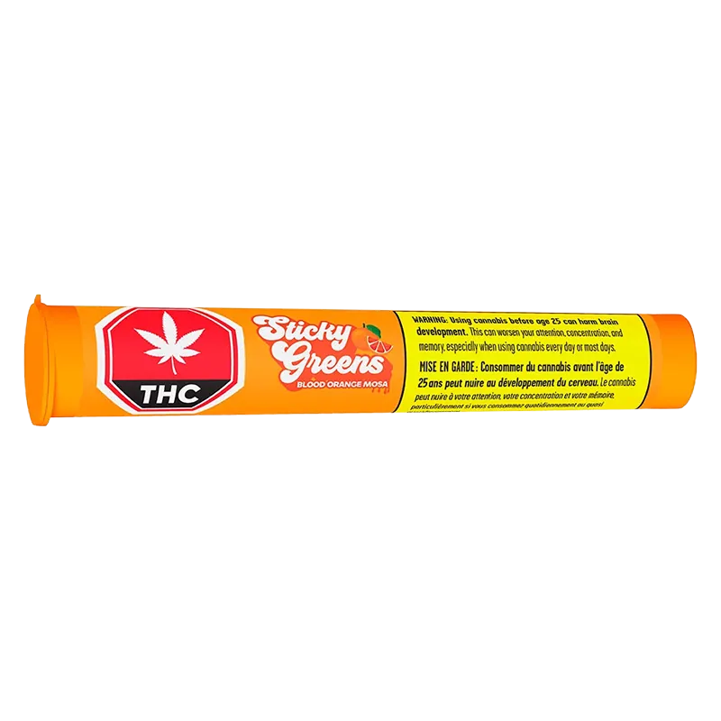 Sticky Greens 1.5 g Blood Orange Mosa Diamond Coated Infused PR 3 x 0.5 g Pre-Rolls