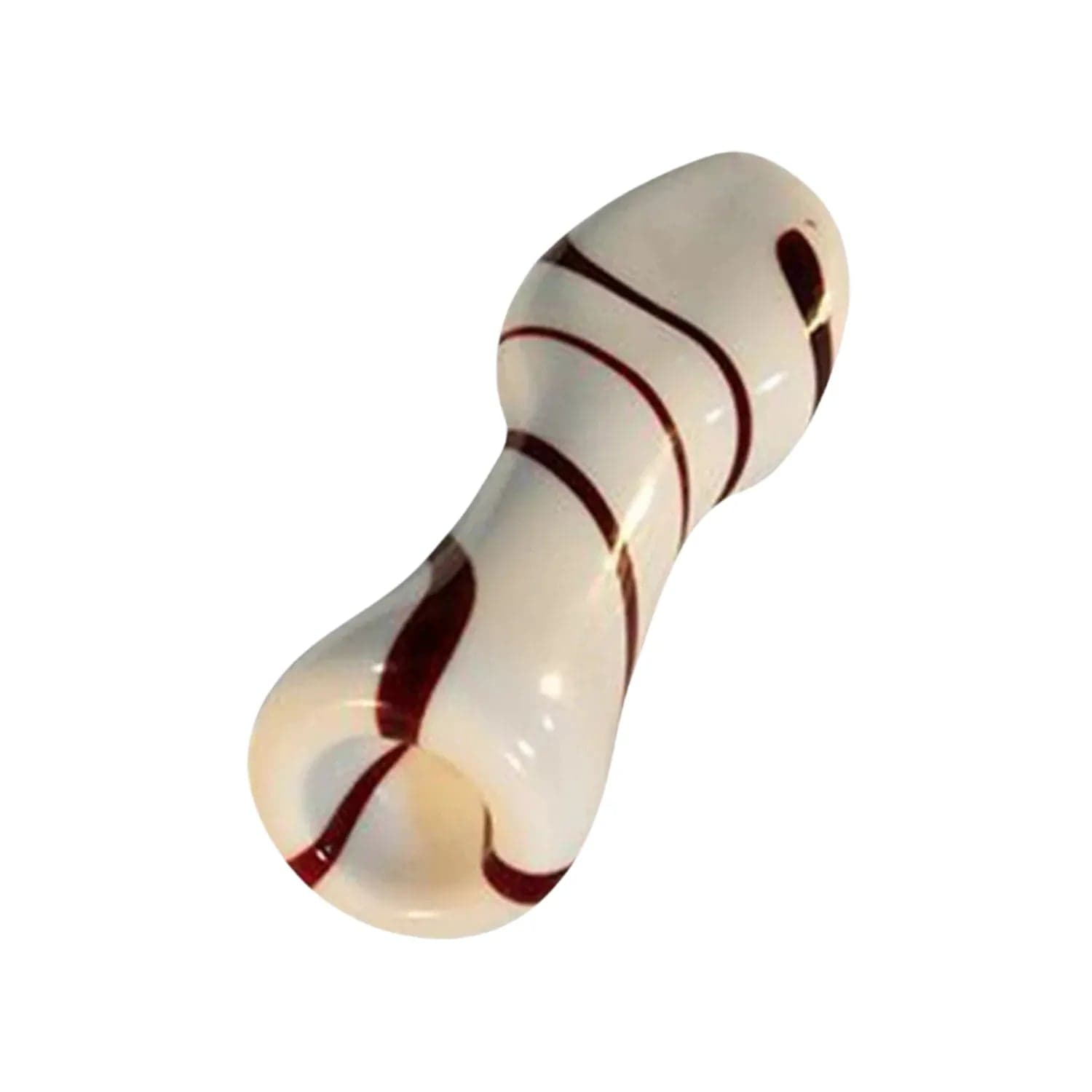 Valiant Each Valiant Striped Glass Chillum - White & Red - 3.25in. Handpipes