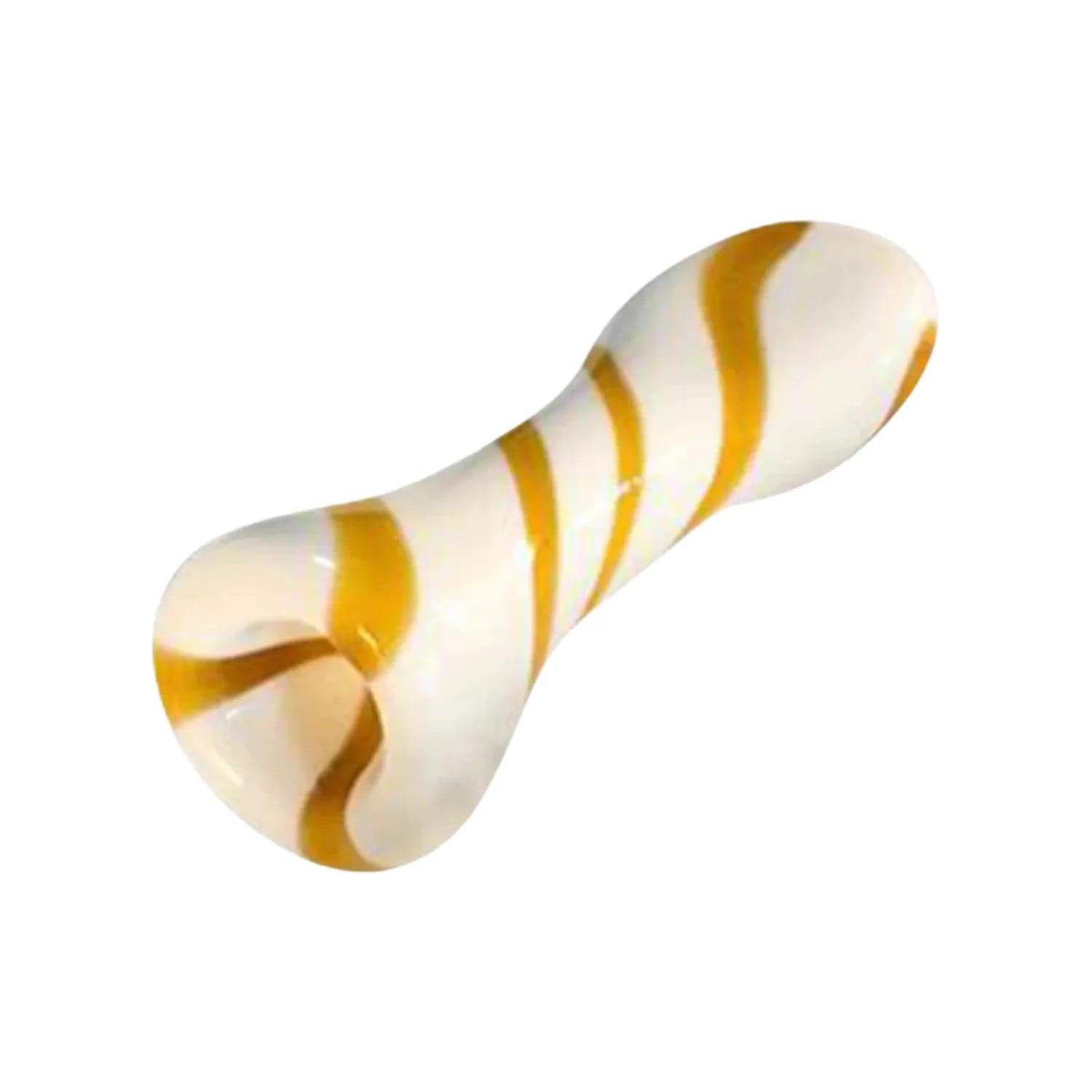 Valiant Each Valiant Striped Glass Chillum - White & Yellow - 3.25in. Handpipes