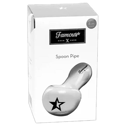 Famous X Each Famous X Handcrafted Glass Spoon Pipe Online - 4in. White Handpipes