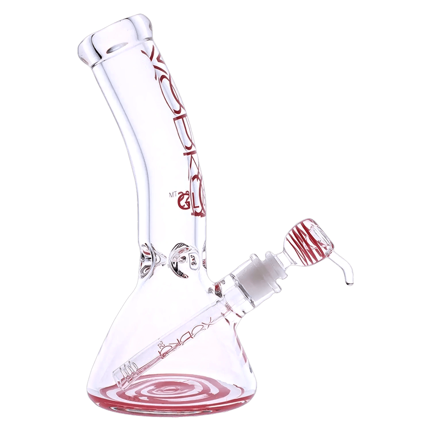 Vodka Each Vodka 9mm Bent Neck Water Pipe - Red - 12in. Bongs