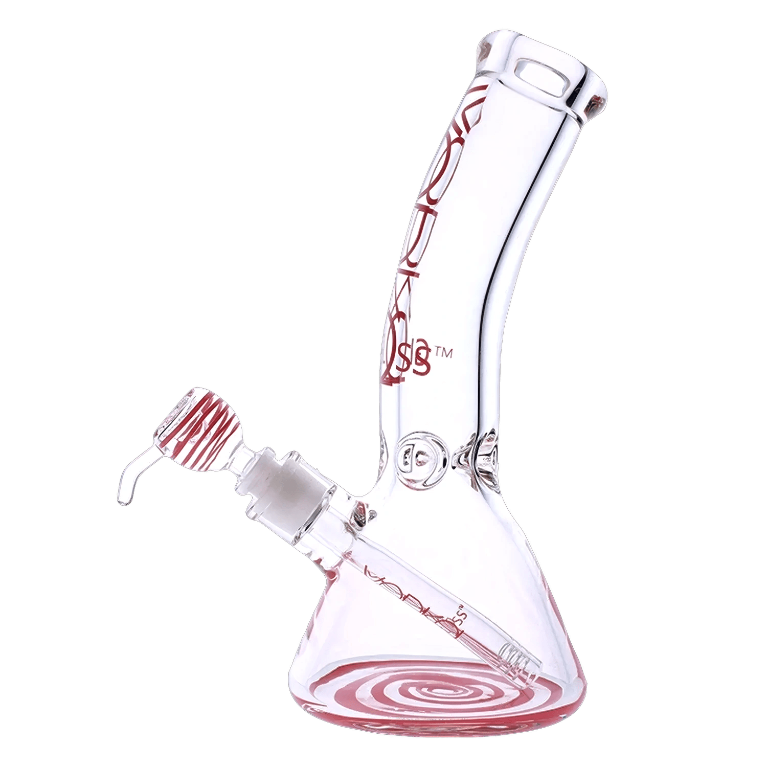 Vodka Each Vodka 9mm Bent Neck Water Pipe - Red - 12in. Bongs