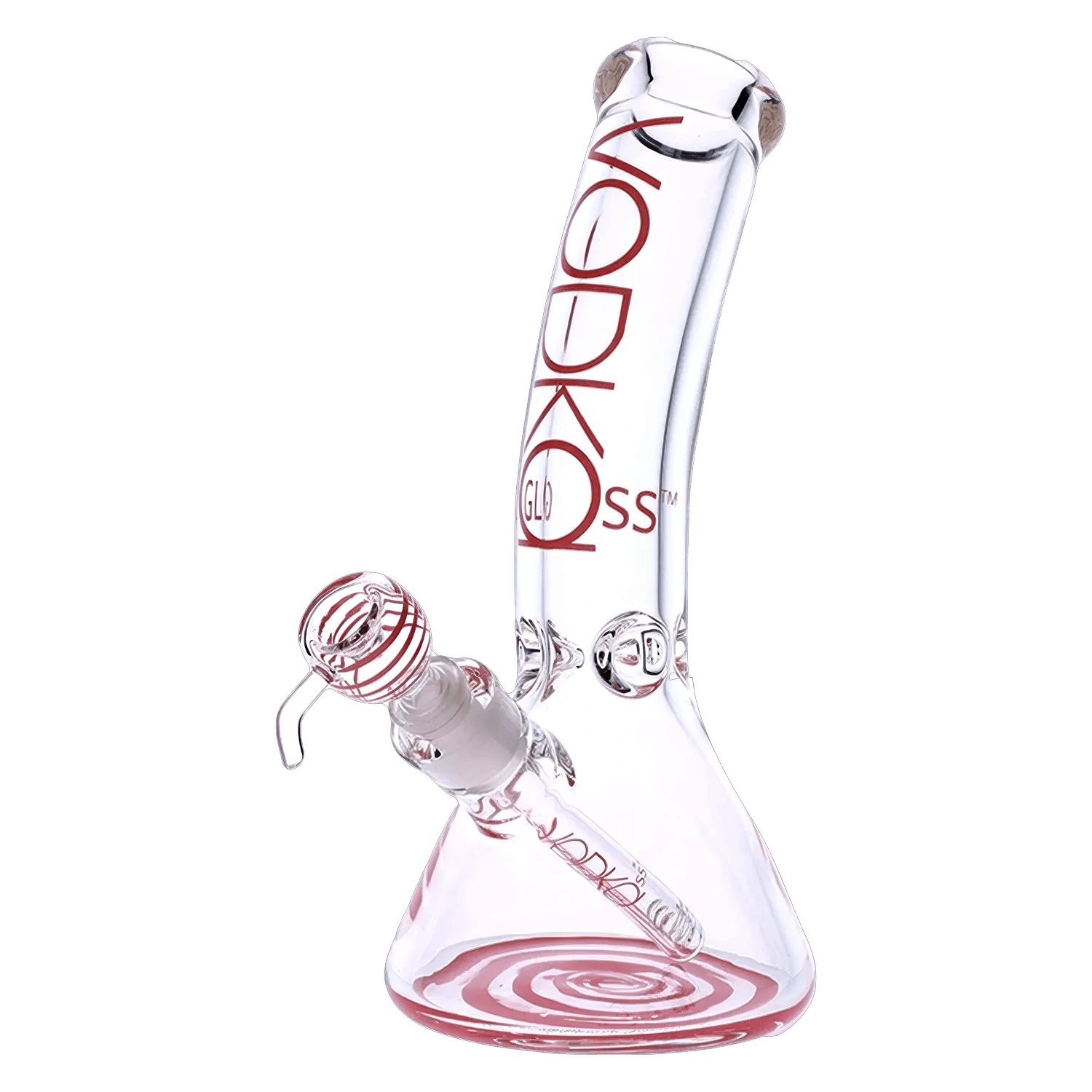 Vodka Each Vodka 9mm Bent Neck Water Pipe - Red - 12in. Bongs