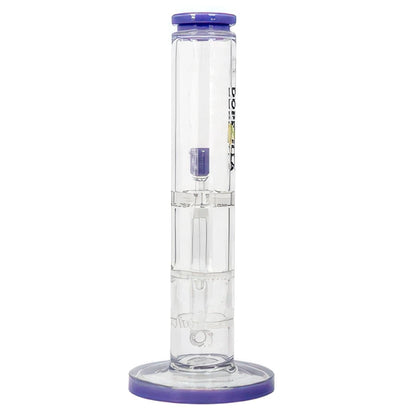 A front view of the 12-inch Dopezilla Cerberus water pipe in milky purple, showing its cylindrical shape and base.