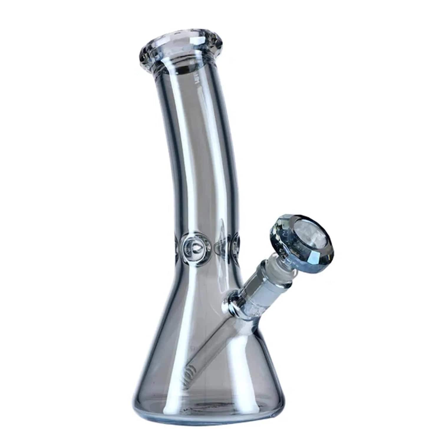 Front view of the 12-inch Aurora San Rafael Beaker Water Pipe, displaying its blue-fumed glass and simple beaker shape.
