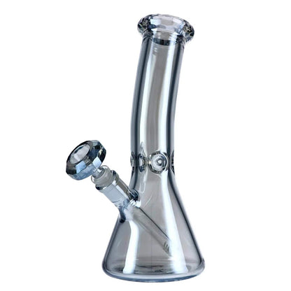 Front view of the 12-inch Aurora San Rafael Beaker Water Pipe, showcasing its blue-fumed glass and classic beaker shape.
