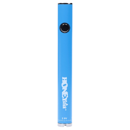 A studio shot of the blue Honeystick Twist Battery, presented against a plain white backdrop.